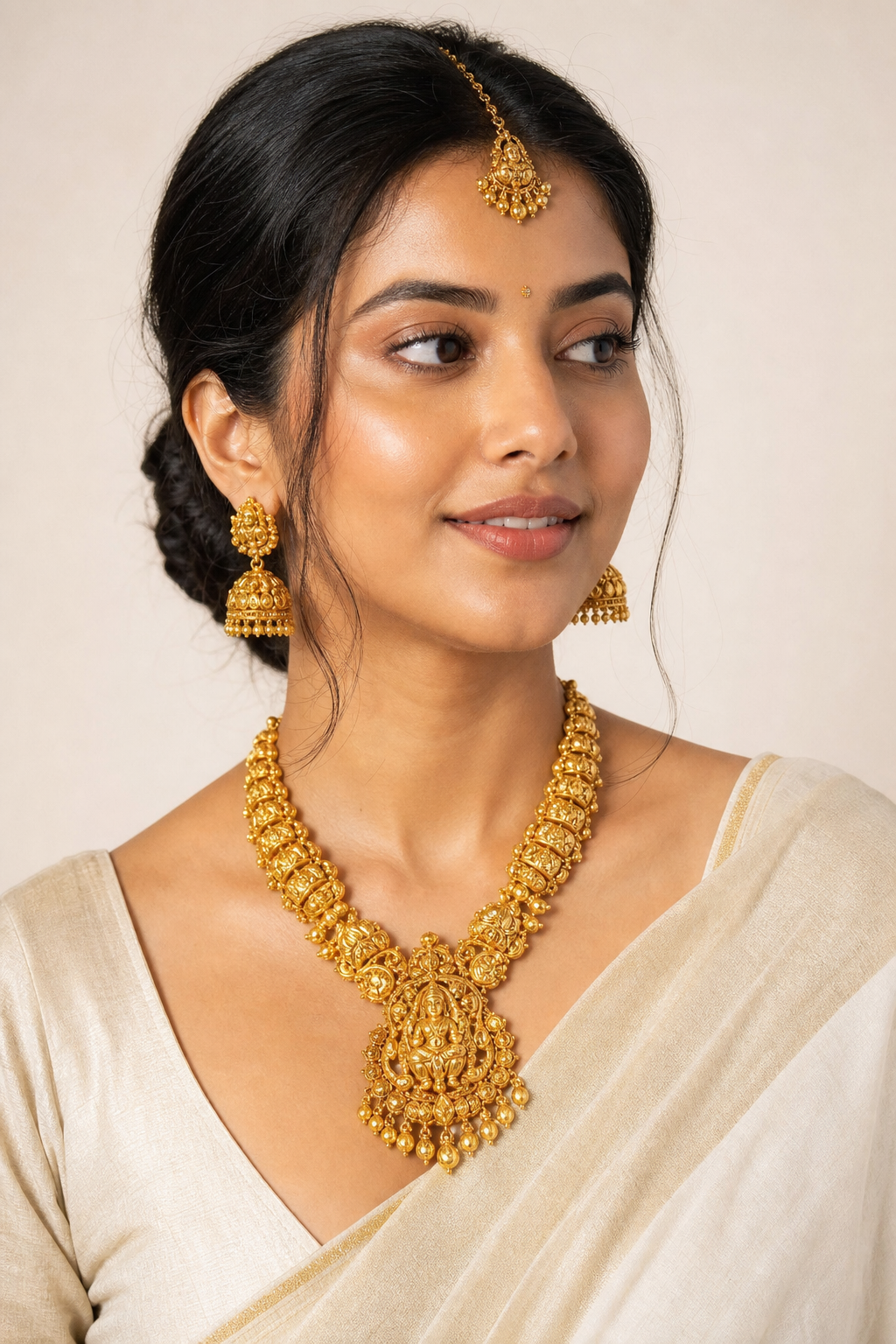 Traditional gold jewellery set