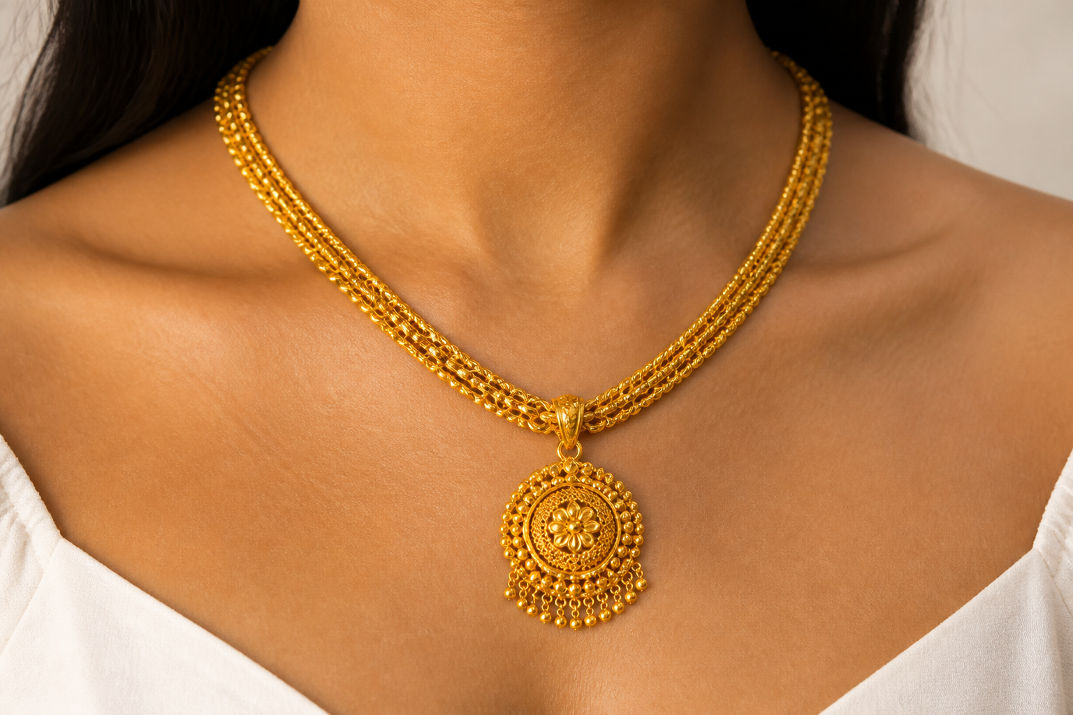 Traditional yellow gold necklace